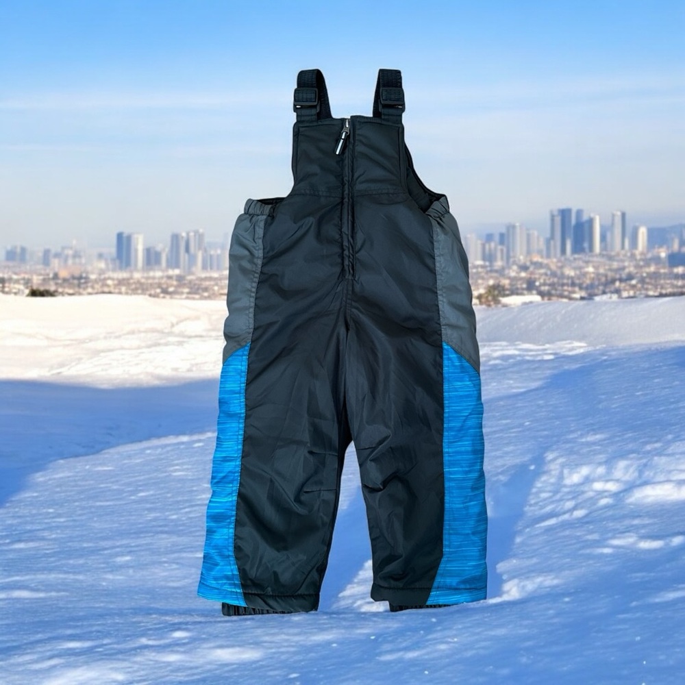 Arctic Quest Kids Unisex Black & Blue Ski Zipper Front Overalls Size 3T NWOT